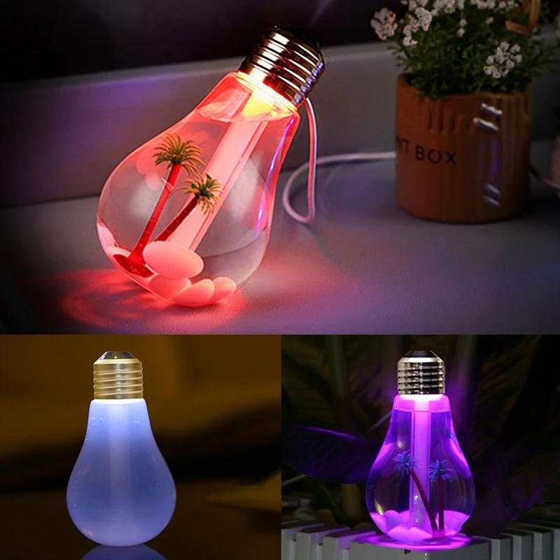 

KBAYBO USB Ultrasonic Humidifier Home Office Mini Aroma Diffuser LED Night Light Aromatherapy Mist Maker Creative Bottle bulb