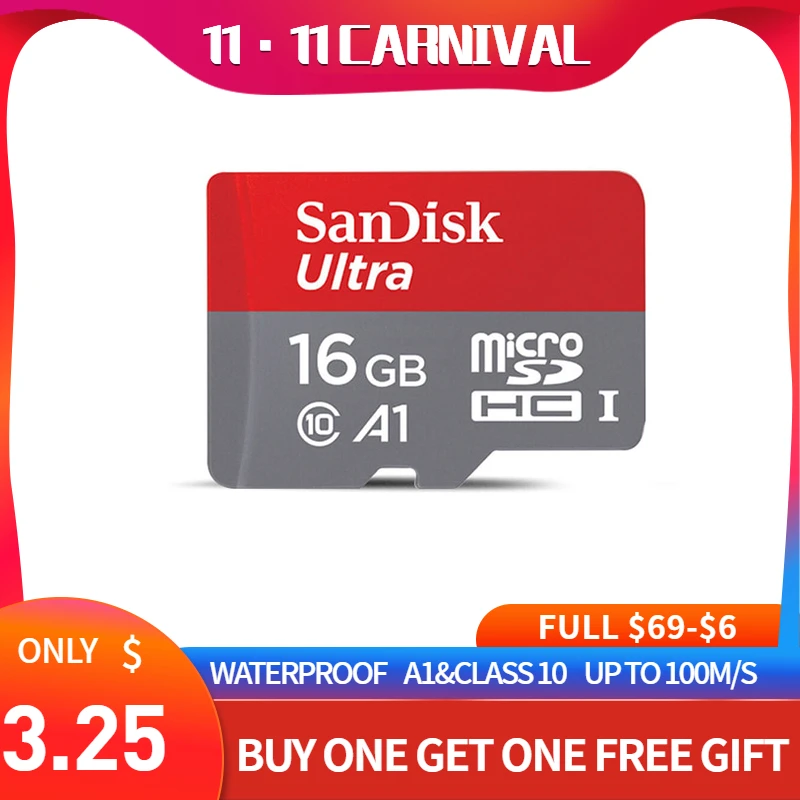 Карта памяти Micro SD SanDisk 16 ГБ 32 64 128 класс 10 TF-карта 80 МБ/с./с карта 100 Мб/с для