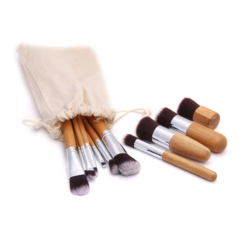 

11pcs bamboo handle eco-friendly makeup brush set professional natural foundation foundation eye shadow makeup brush blush