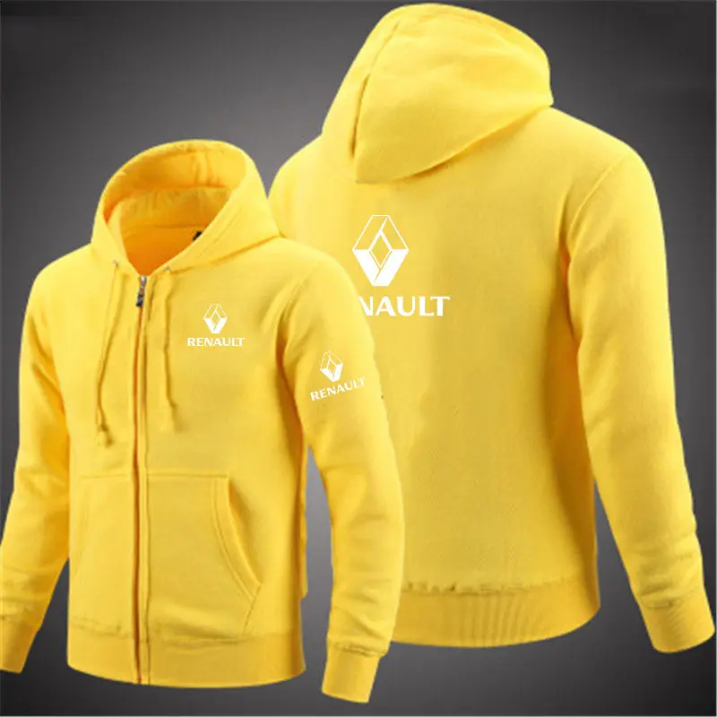 

2021 NEW Renault Mens Zip Up Hoody Jacket Sweatshirt Leisure Hooded Zipper male Top Fashion Outerwear men zipper hoodie