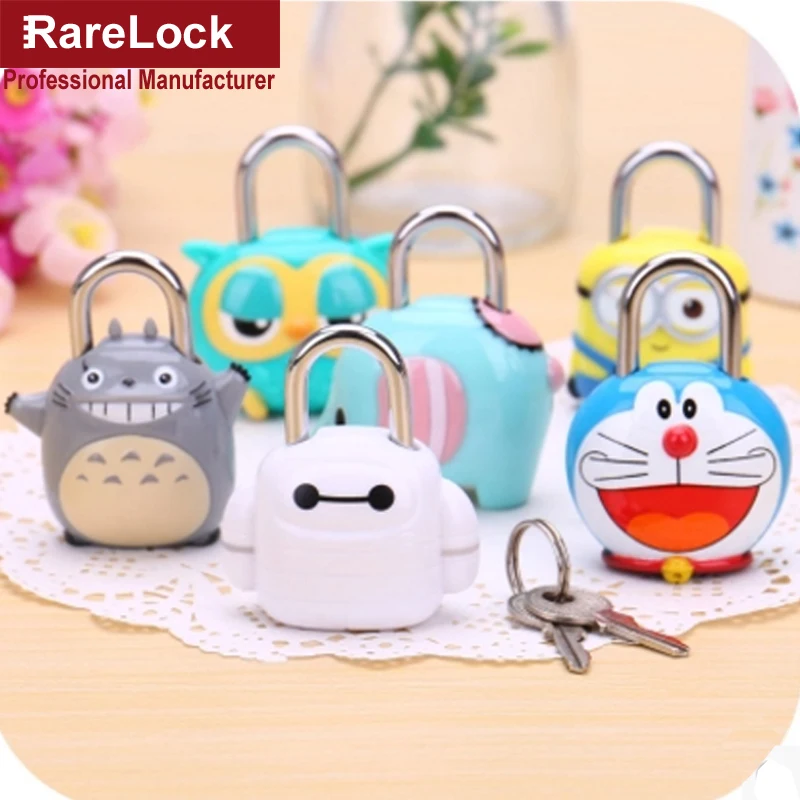 Rarelock мультфильм цвет латунь замок с 2 Ключи для ящика украшения с изображением дверей коробка сумки замок DIY мебельная фурнитура a