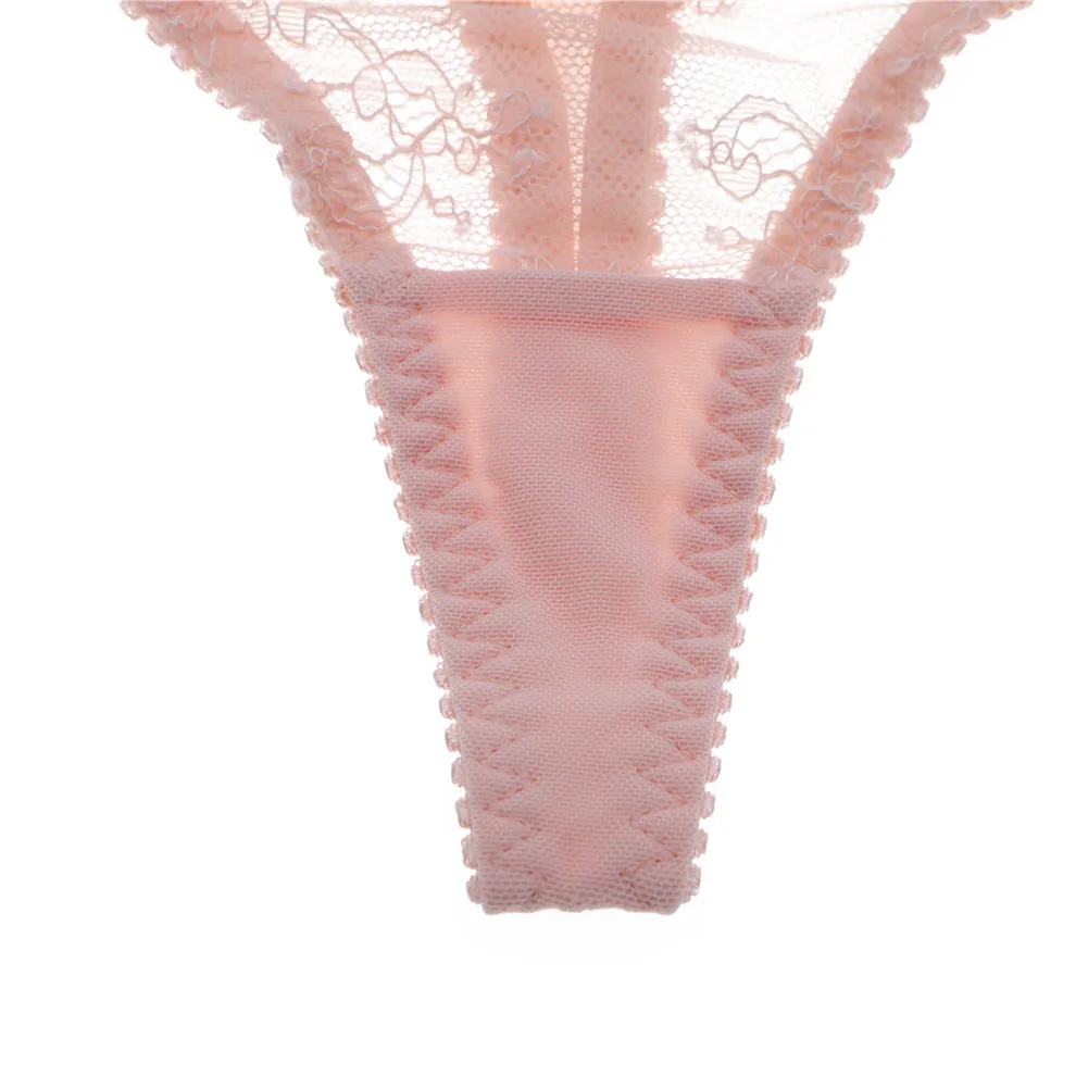 

3 Pcs Lingerie Set Sexy Lolita Flower Lace See Through Underwear 1/2 Half Cup 3/4 Cup Underwire Bra + Wire Free Bra + Thong