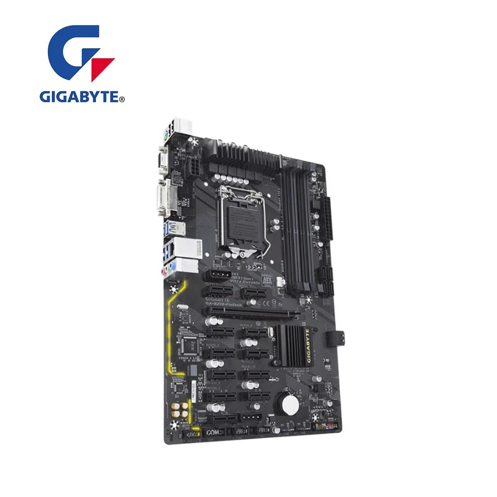 Материнская плата GIGABYTE B250-FinTech B250 для настольного ПК GA-B250-FinTech 12PCI-E DDR4 BTC PRO