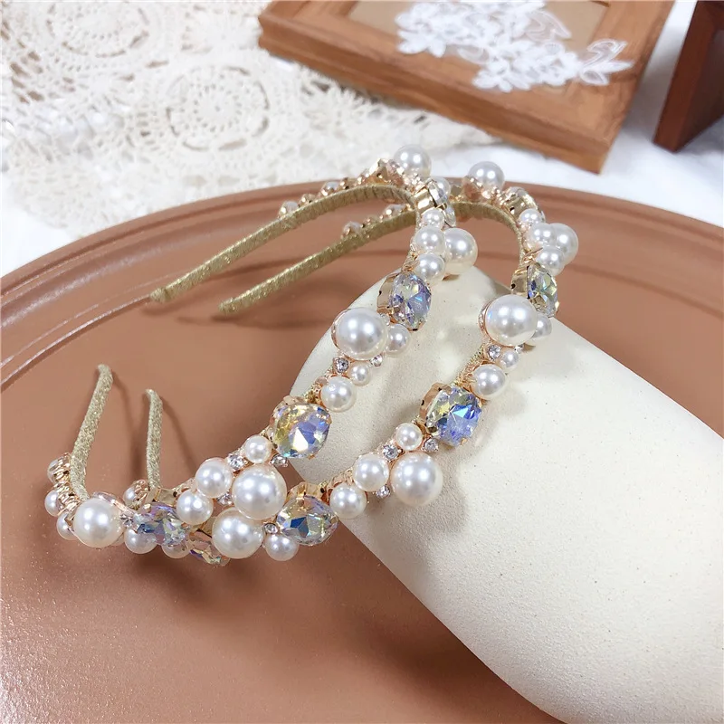 

Fashion Baroque style Rhinestone hairband Women Girls Fashion Sexy Simple crystal Hair Hoop headwear Hair Accessories
