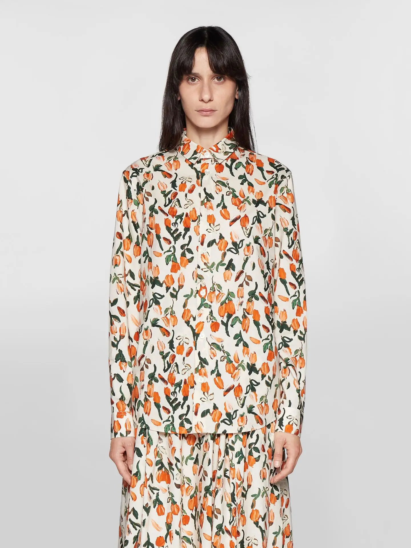 

Женская рубашка в стиле ретро, Классическая однобортная рубашка с цветочным принтом, отложным воротником и длинными рукавами, осень 2021