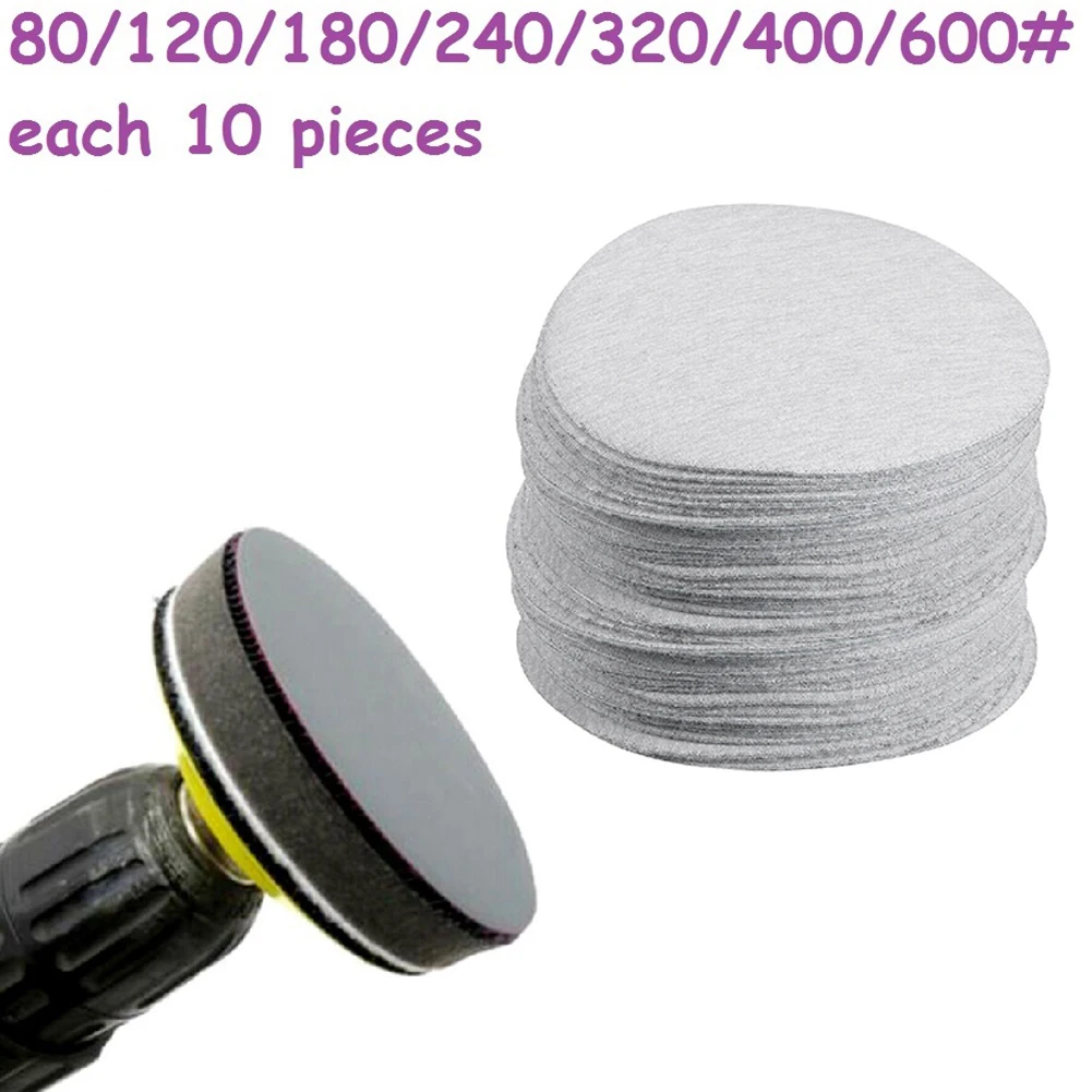 

70Pcs 3 Inch 75mm 80/120/180/240/320/400/600 Mixed Grit Sanding Discs Sand Papers For Using The Hook And Loop System
