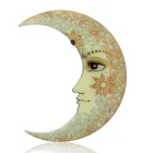 RINHOO антикварная акриловая Модная Золотая Лунная брошь с абстрактным изображением принцессы королевы Лунная Брошь для женщин девушек Подарочная бижутерия для вечерние ринки