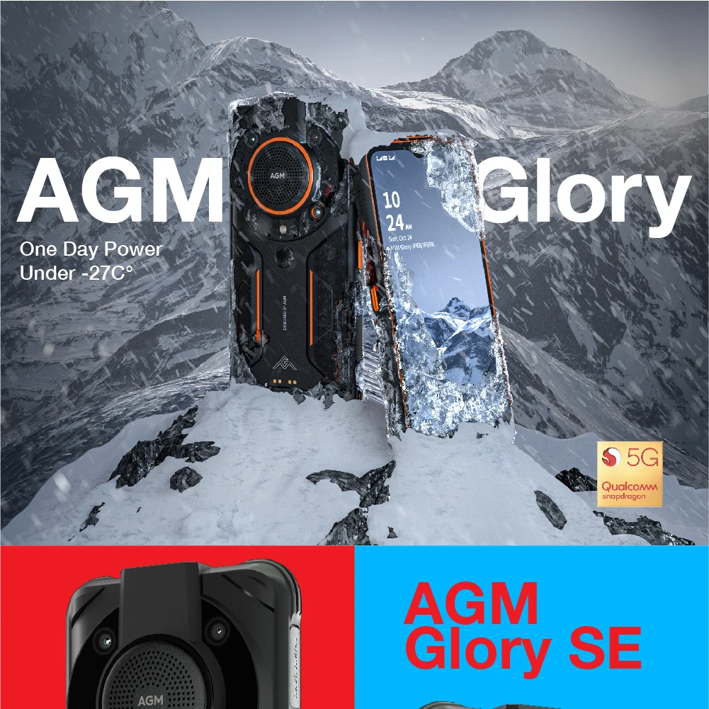 AGM Glory SE 5G Rugged Waterproof Smartphone 6.53 inch 8GB+128GB Qualcomm Snapdragon 480 Android 11 6200mAh NFC Cellphone