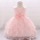 2022 розовое белое платье для маленьких девочек, платье на 1-й день рождения на Рождество, детская одежда, вечерняя одежда для принцессы на крестины