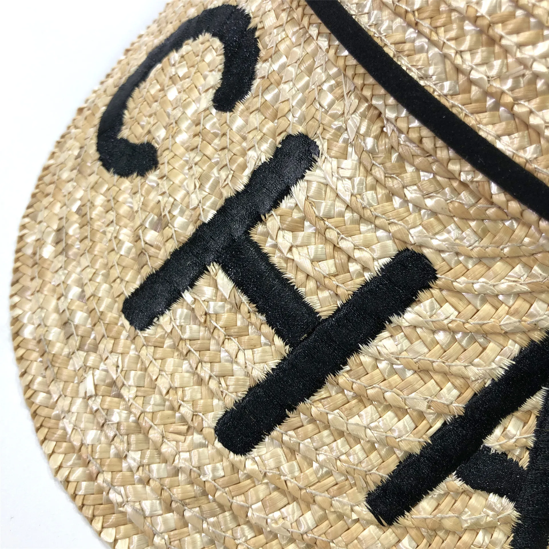 

New Trend Summer Outdoor Women's Casual Raffia Straw Hat Sun Visor Cap Lady Girl Letter Embroidery Sun Hats For Travel Holiday