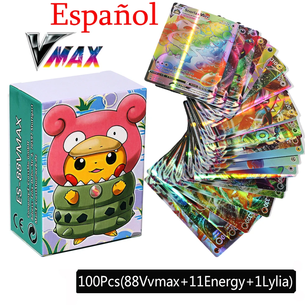 

Pokemon Cards in Spanish GX V TAG TEAM 2021 New Arrival VMAX Holographic Playing Card Game Castellano Espaol Children Toy