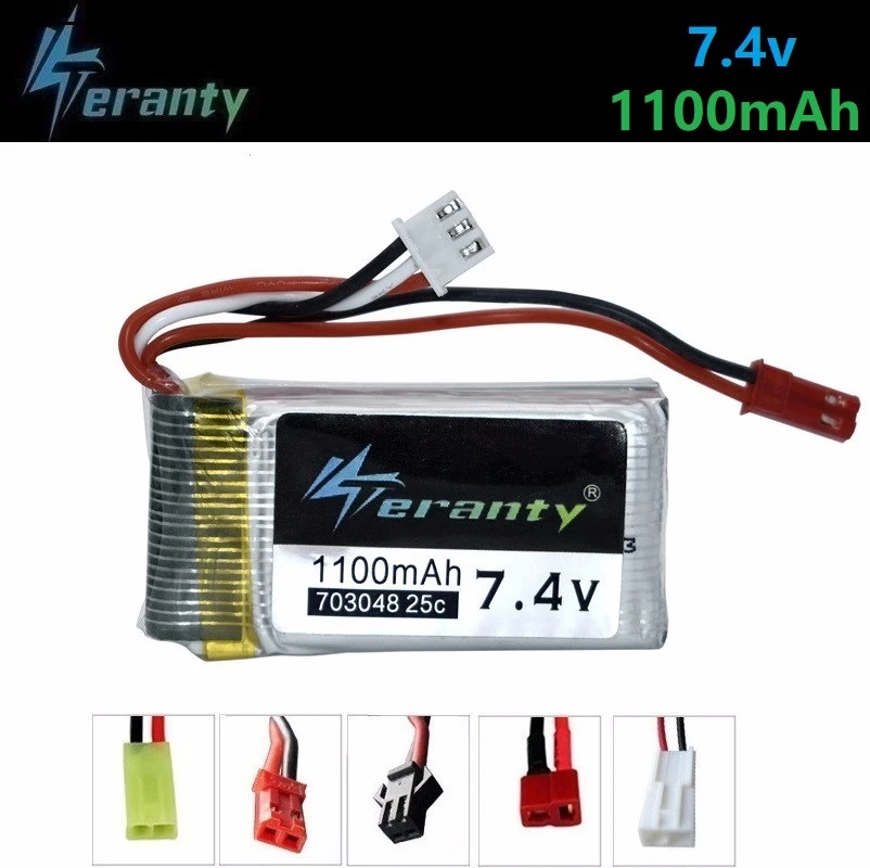7 4 v 1100mah 703048 Lipo батарея для MJXRC X600 U829A U829X F46 X601H JXD391 FT007 RC игрушки V 1000mAh 1 шт|Детали и
