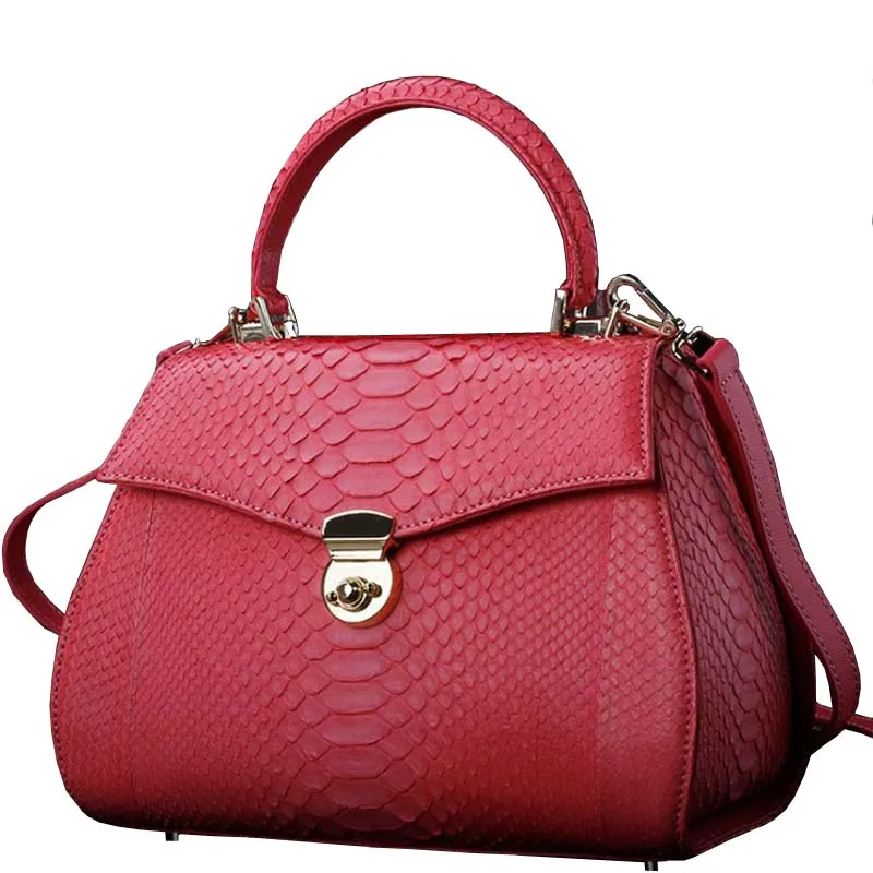 

ourui new selling python leather true Python skin female package One shoulder aslant Little bread Python bag women flap