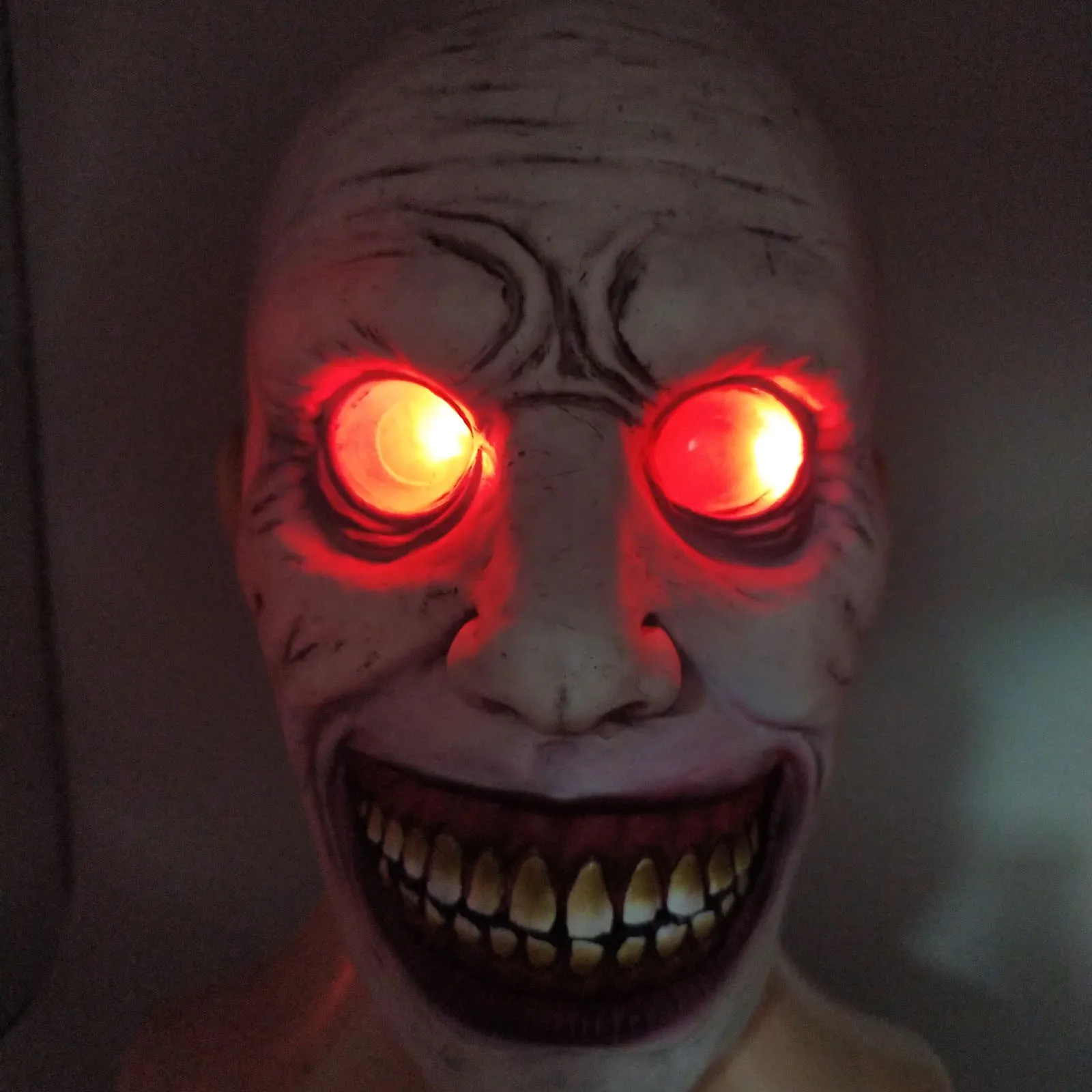 

Creepy Luminescent Halloween Mask Smiling Demons The Evil Cosplay Props Scary Horror Full Head Skull Mask Festive Party Supplies