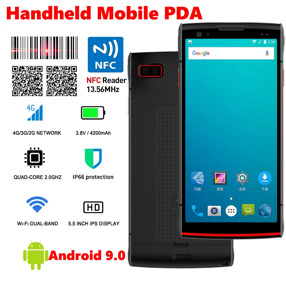 Сканер штрих кода Honey well N6603 на Android 9 0 с сенсорным экраном 4G Wi Fi 2 ГБ 16 портативный