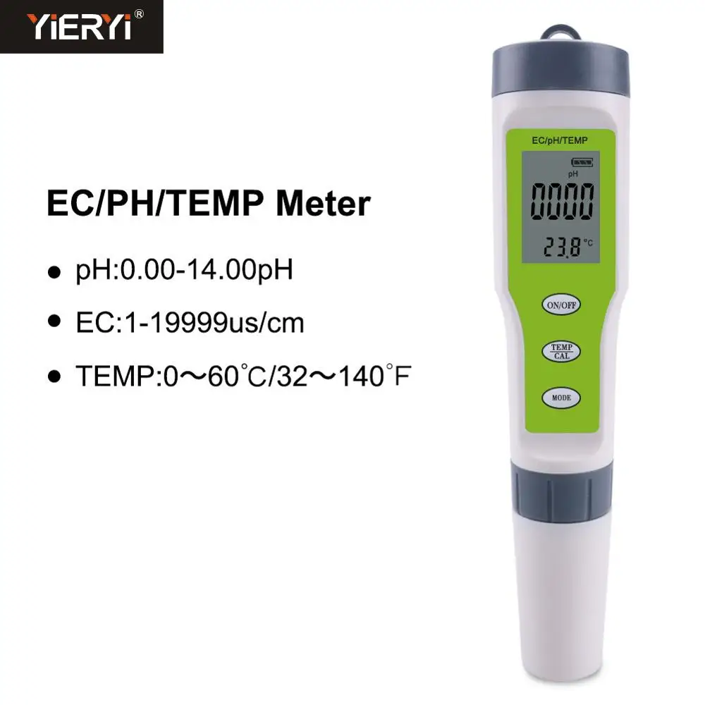 Yieryi 2019 PH/EC/Temp 3 в 1 тестовая ручка значение Ph измеритель TDS/EC Тестер качества воды