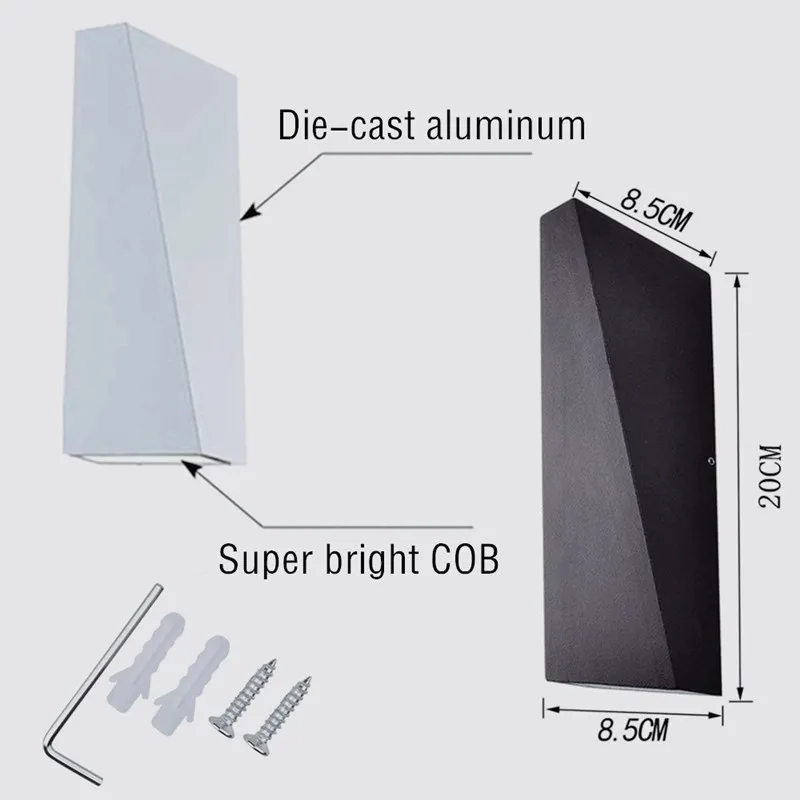 

Outdoor Waterproof IP67 LED Wall Lamp, Surface Mounted Wall Lamp Balcony Terrace Decorative Lighting Front Door Entrance Sconce