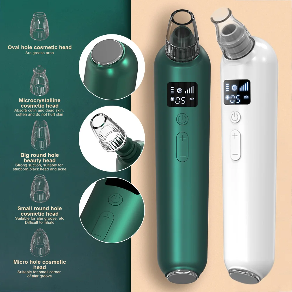 

Blackhead Remover Deep Pore Cleaning Rechargeable Blackhead Extractor Conduct Heat Quickly With 6 Suction Heads Skin Care Device