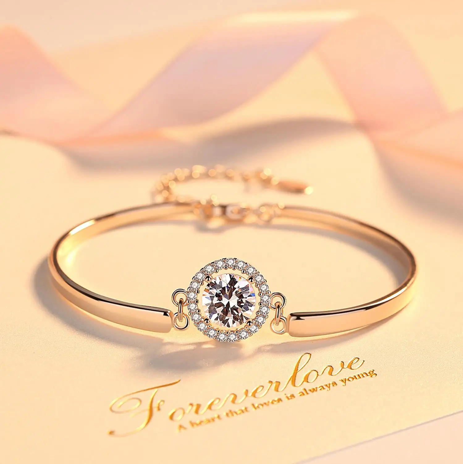 Роскошные браслеты Fasihon женские простой элегантный блестящий браслет стразы