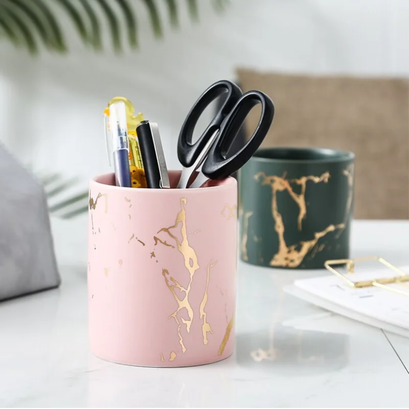 MT нордический Мраморный держатель для ручек коробка хранения косметических