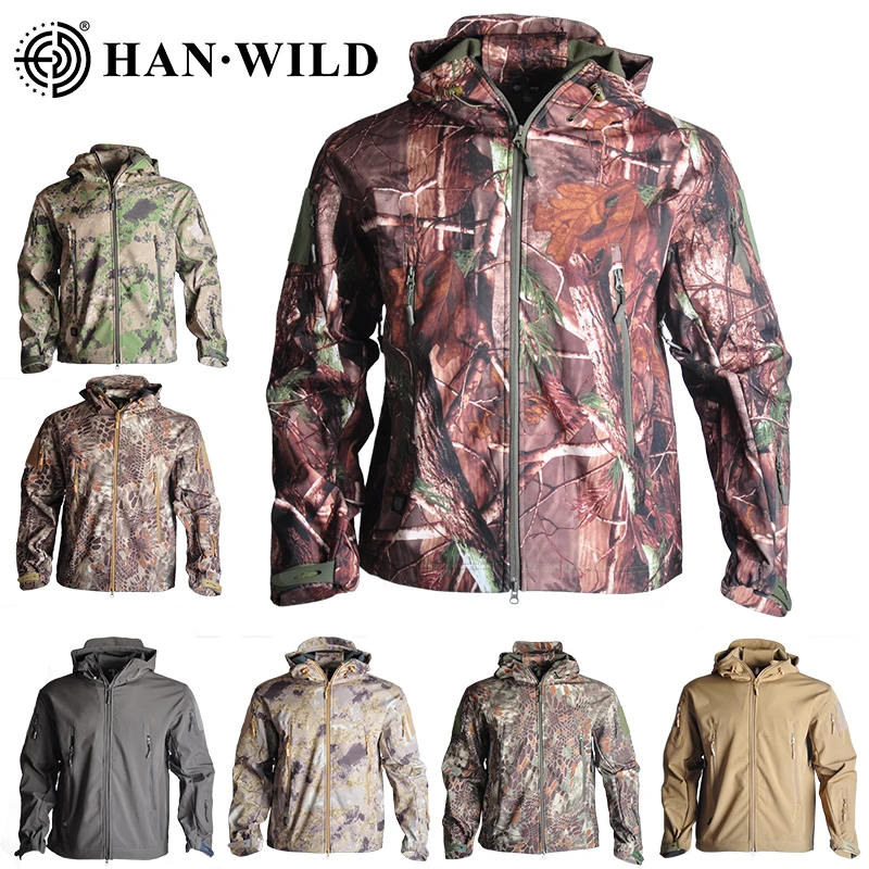 Куртка бомбер HAN WILD Мужская тактическая теплая водонепроницаемая ветровка в