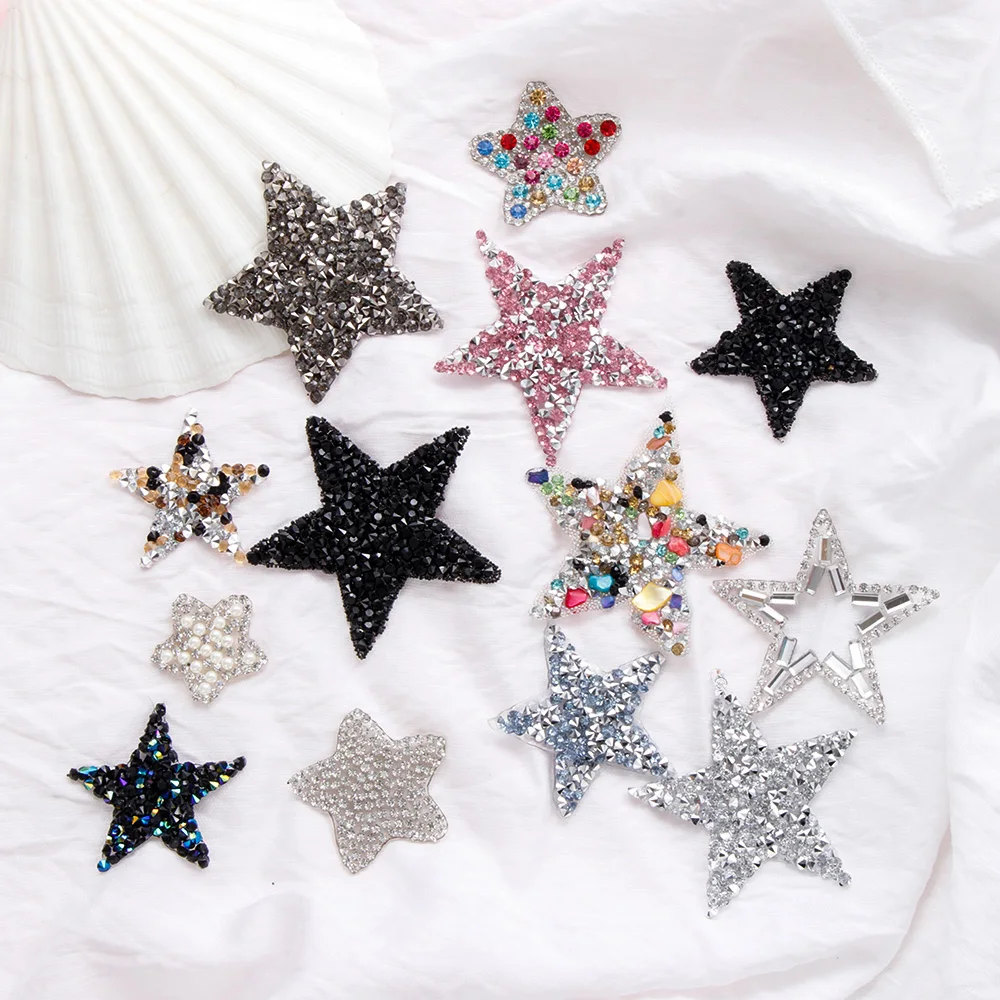 Кристальные стразы Звездные нашивки сделай сам мотивы термоклейкие аппликация
