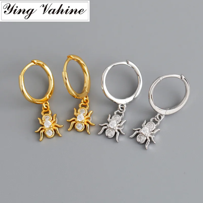 Женские серьги гвоздики из серебра 100% пробы с маленьким пауком|Серьги-гвоздики| |