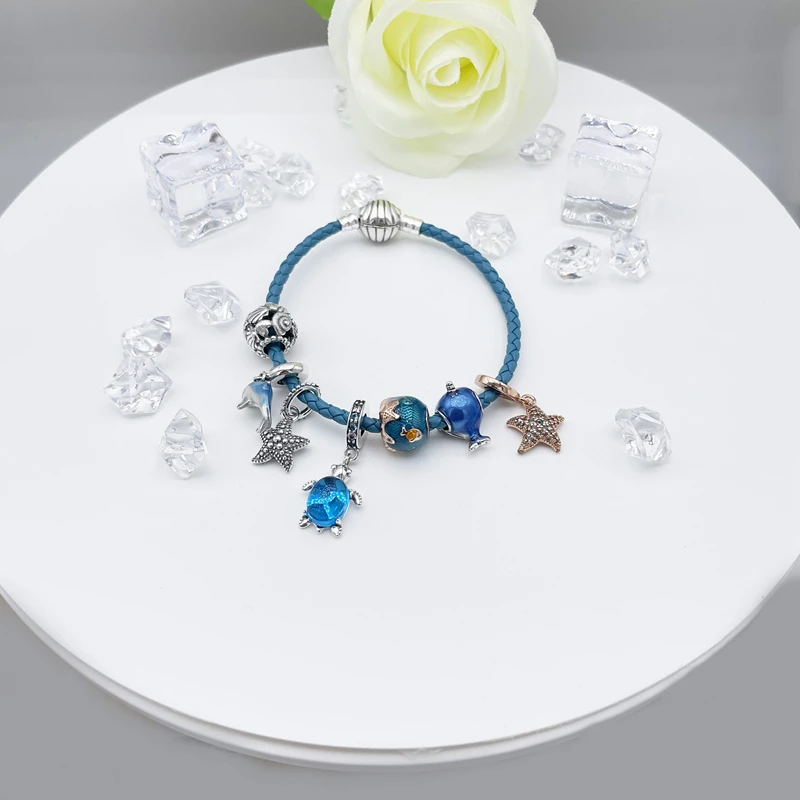 Женские браслеты-подвески Черепаха из серебра 925 пробы