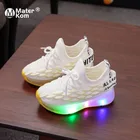 Кроссовки Детские со светодиодной подсветкой, дышащие Сникерсы для мальчиков, повседневная обувь с люминесцентной подошвой, размеры 21-30