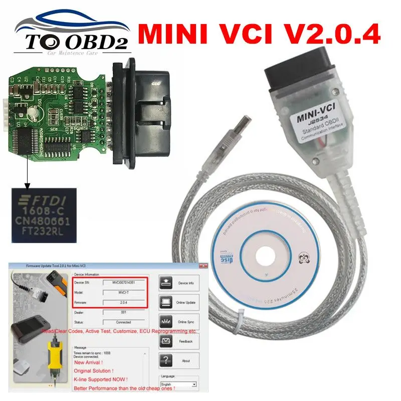 

Новейший V17.00.020 FT232RL Real V2.0.4 прошивка MINI VCI j2535 поддержка протокола VPW MINI-VCI V2.0.4 стабильный для Toyota Techstream