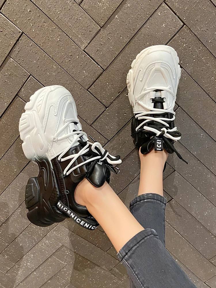 

Кроссовки Dad Shoes женские модные и крутые, новинка сезона осень-зима 2021, повседневные кроссовки на платформе с высокой талией и цветными блока...