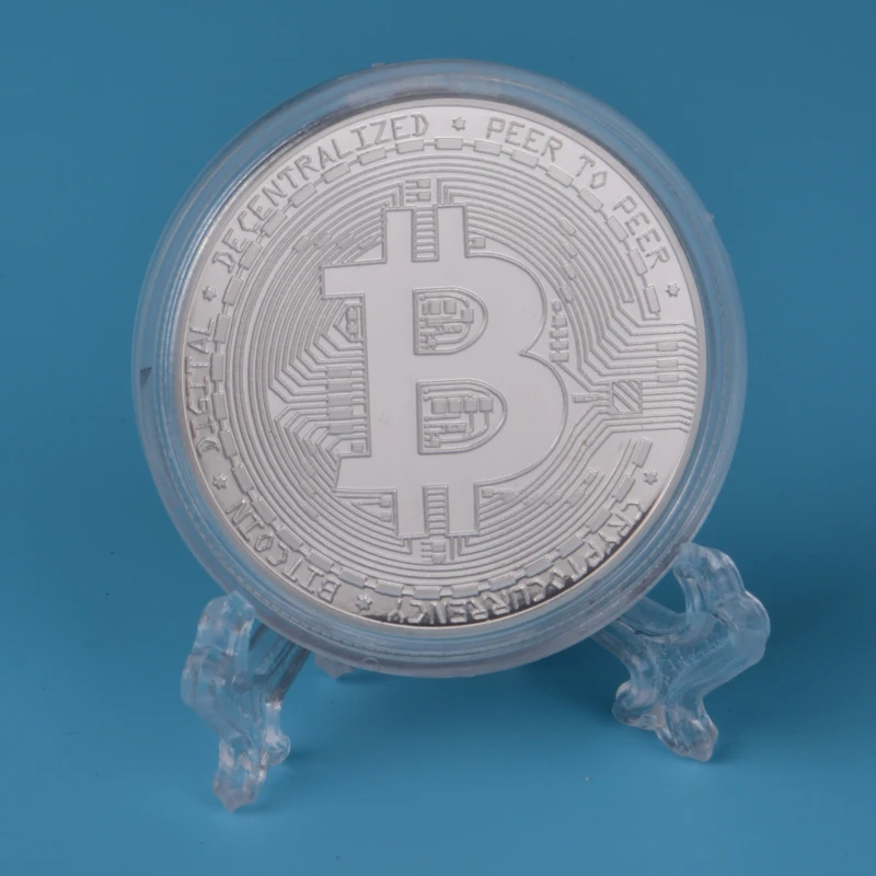 Позолоченные серебряные биткоины физическая металлическая Виртуальная монета