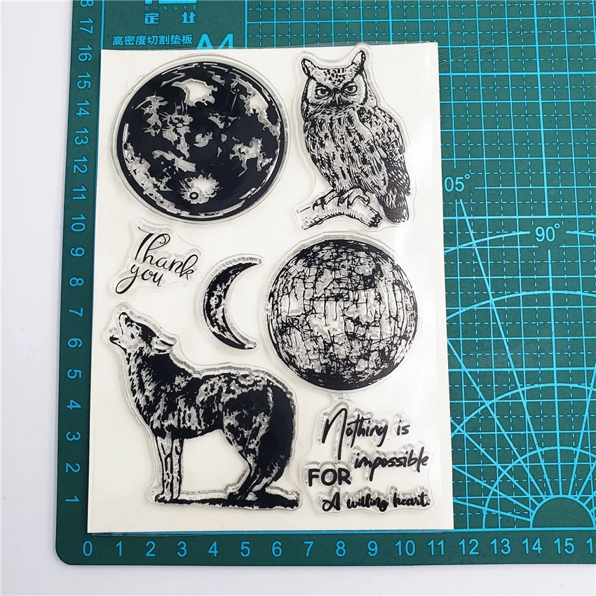 Transparent Owl Silicone Seals Roller Stamp for DIY Scrapbooking, Photo Album, and Card Making image 3