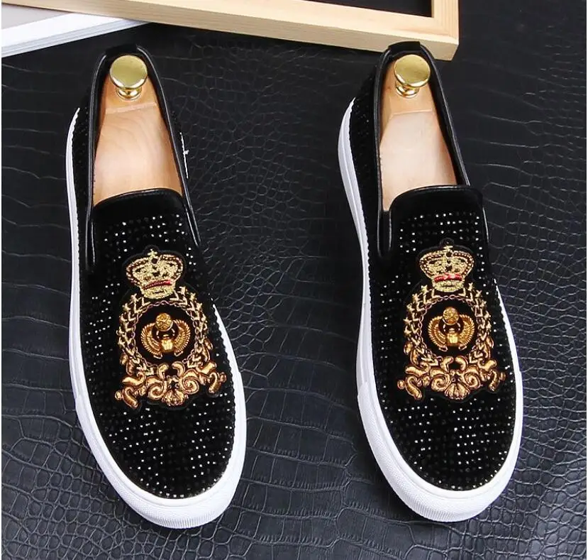 Мужские модные черные туфли оксфорды с вышивкой классические для встречи