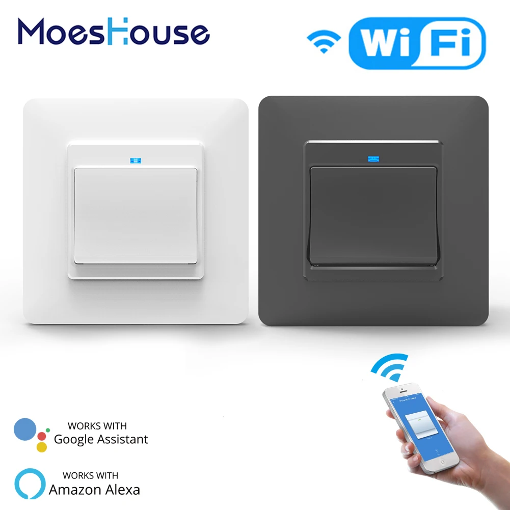 

WiFi DE EU Smart Push Button Switch 2-Way Multi-control 1/2/3 Gang Detachable Smart Life Tuya App Work with Alexa Google Home