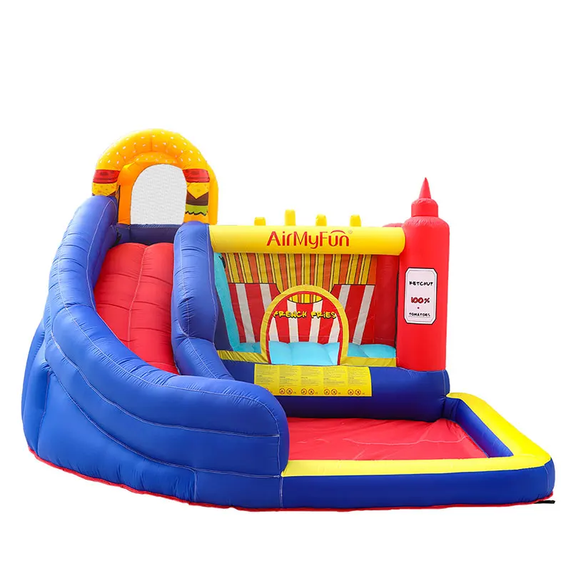 

Hamburgers French Fries Style Inflatable Bouncer Castle Slide Jumping Jumper Family Use Bouncy House for Kids Indoor Trampoline