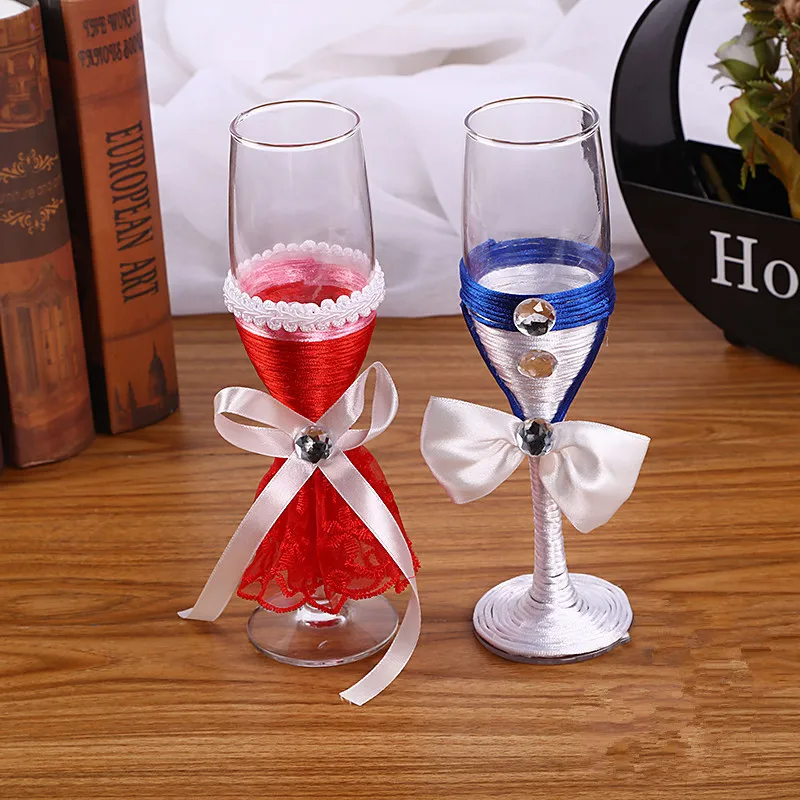 

2pcs/lot wedding toasting glasses wedding champagne glasses gift for wedding party decoration