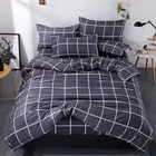 Комплект постельного белья из 34 предметов, двуспальная кровать, пододеяльник, простыня, наволочка, клетчатый однотонный комплект пододеяльника для детей