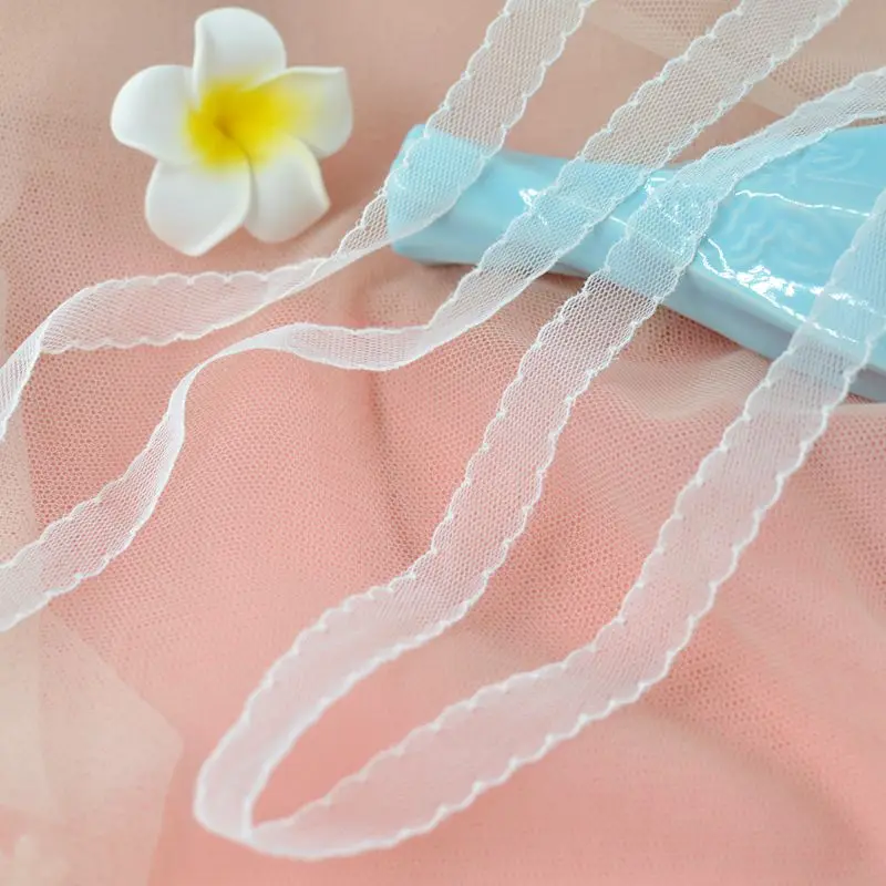 

Белая кружевная отделка, 20 метров, 12 мм, сетка для одежды ручной работы «сделай сам», тюль в форме волны, Швейные аксессуары, ткань для нижнего белья, материал одежды