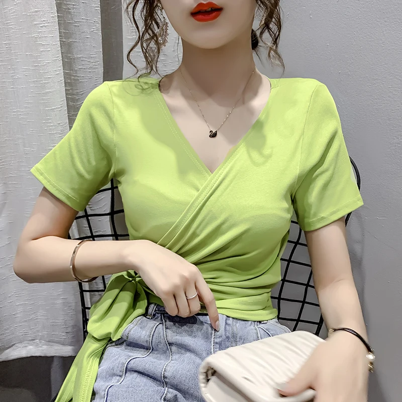 

Tops green T Shirt Women Short Sleeve Tshirt Women Lady