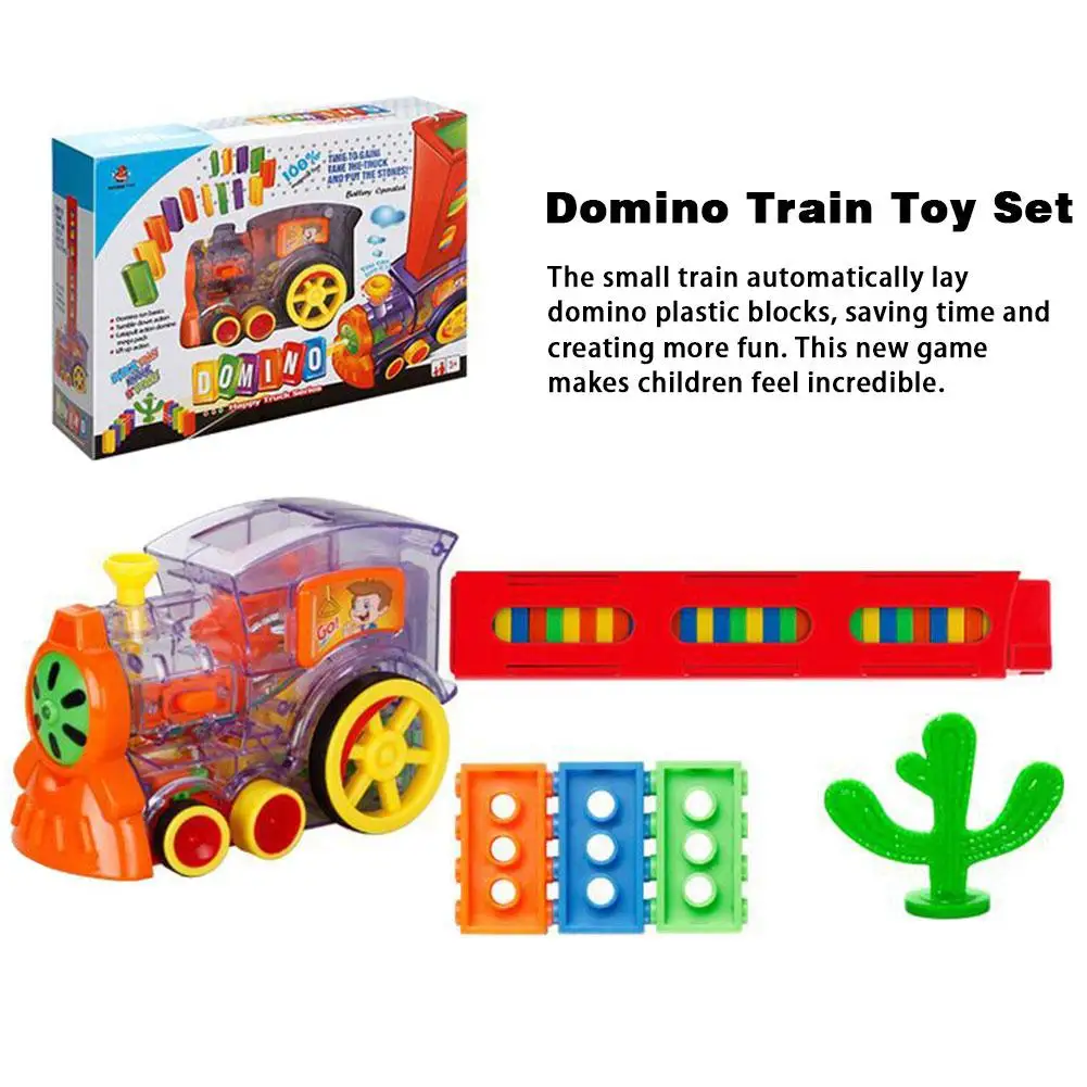 

Набор детских игрушек «домино», поезд с подсветкой и звуком, автоматическая укладка, кирпич «домино», цветные игрушки-домино, развивающая и...