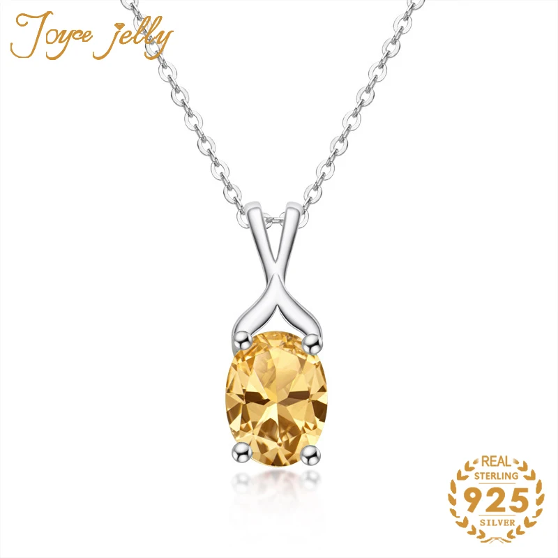 

JoyceJelly high quality 925 silver pendant Topaz Amethyst 2 ct oval gemstone simple pendant for women fashion wedding gifts 2021