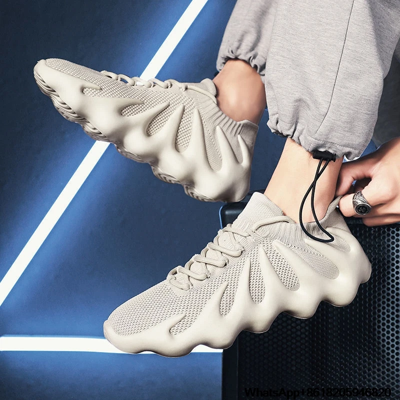 

2021 High quality 450 men women running gray Kanye mesh breathable summer men's and women's running shoes