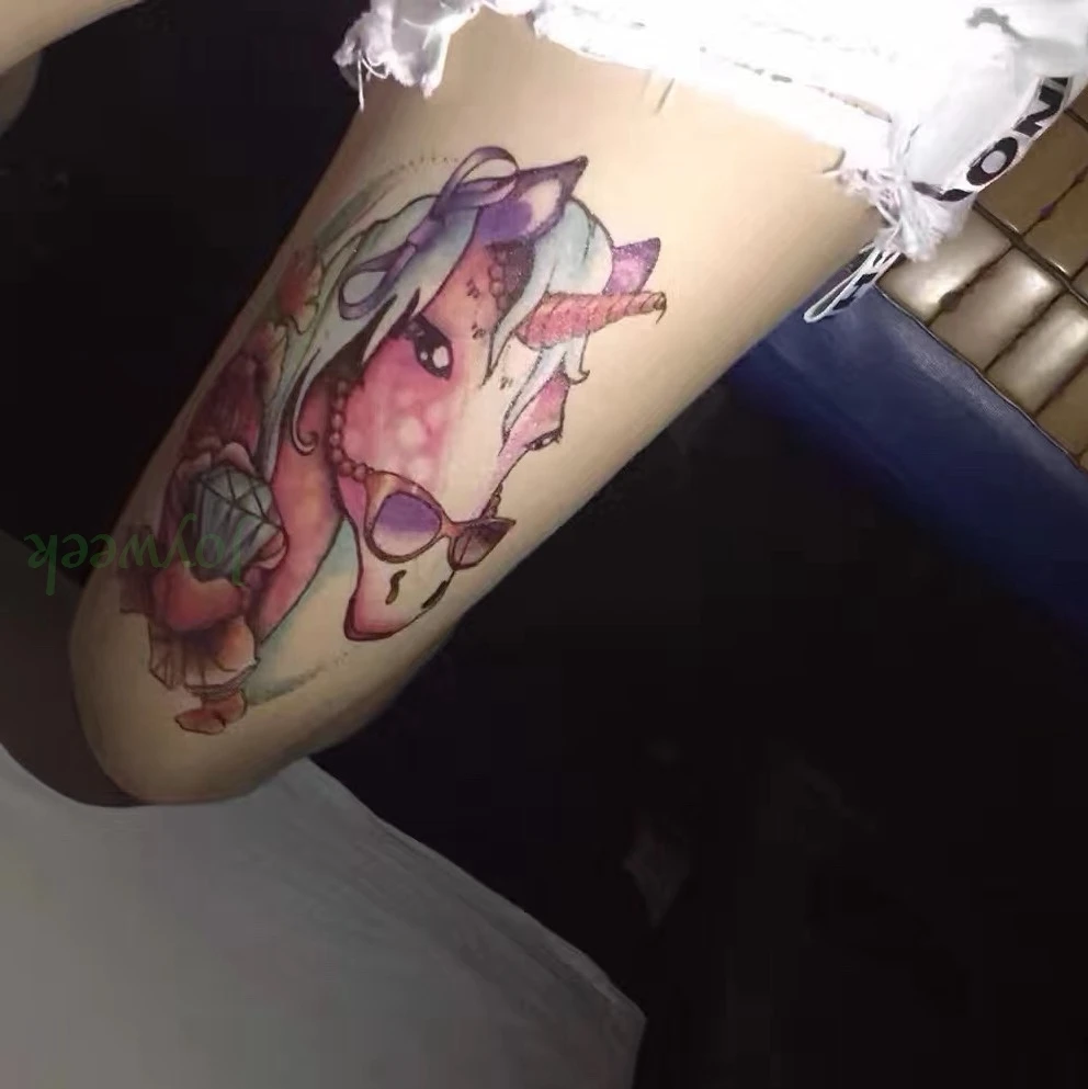 Водостойкая Временная тату наклейка единорог лошадь Русалка Ловец снов лиса