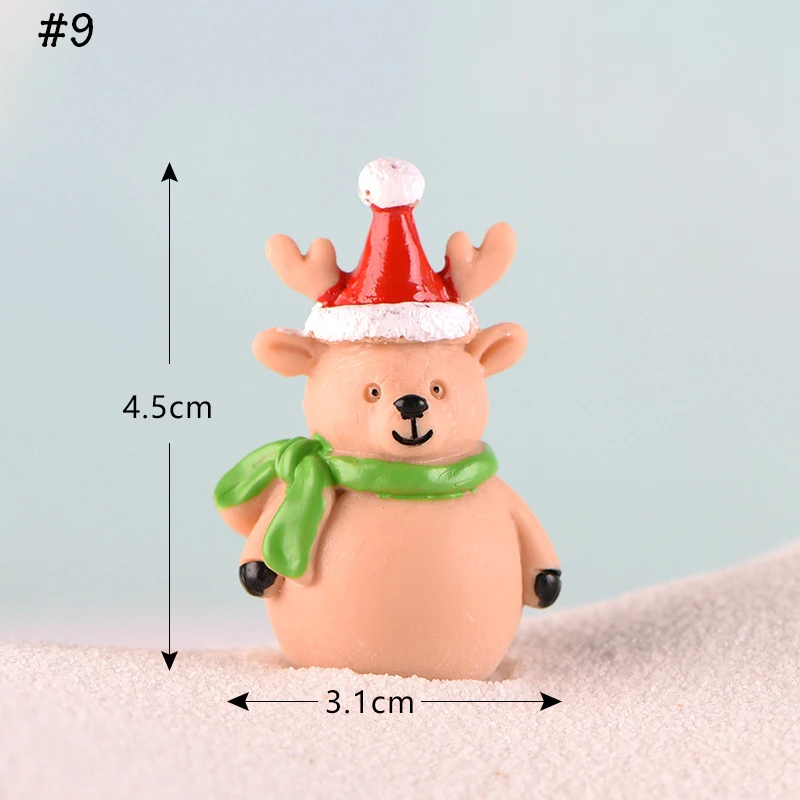 

Miniature Christmas Tree Snowman Gift Box Decor Ornament Sleigh Micro Landscape Snow Scene New Year Decor for home