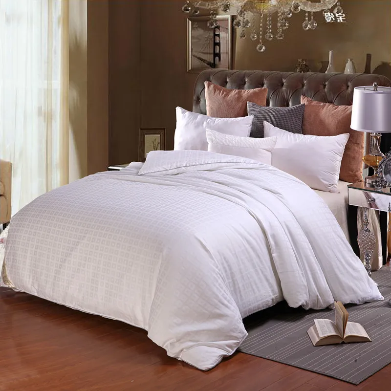 Quality Exquisite 100%Mulberry Silk Quilt Custom Handmade Comforters Grid Pattern 100%Cotton Fabric 4 Color Blankets |