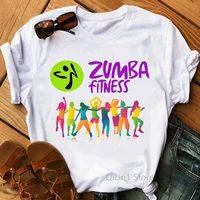 watercolor fitness t shirt women summer 2022 graphic tees friends exercise dance lover gift 90s casual female zumba t shirts