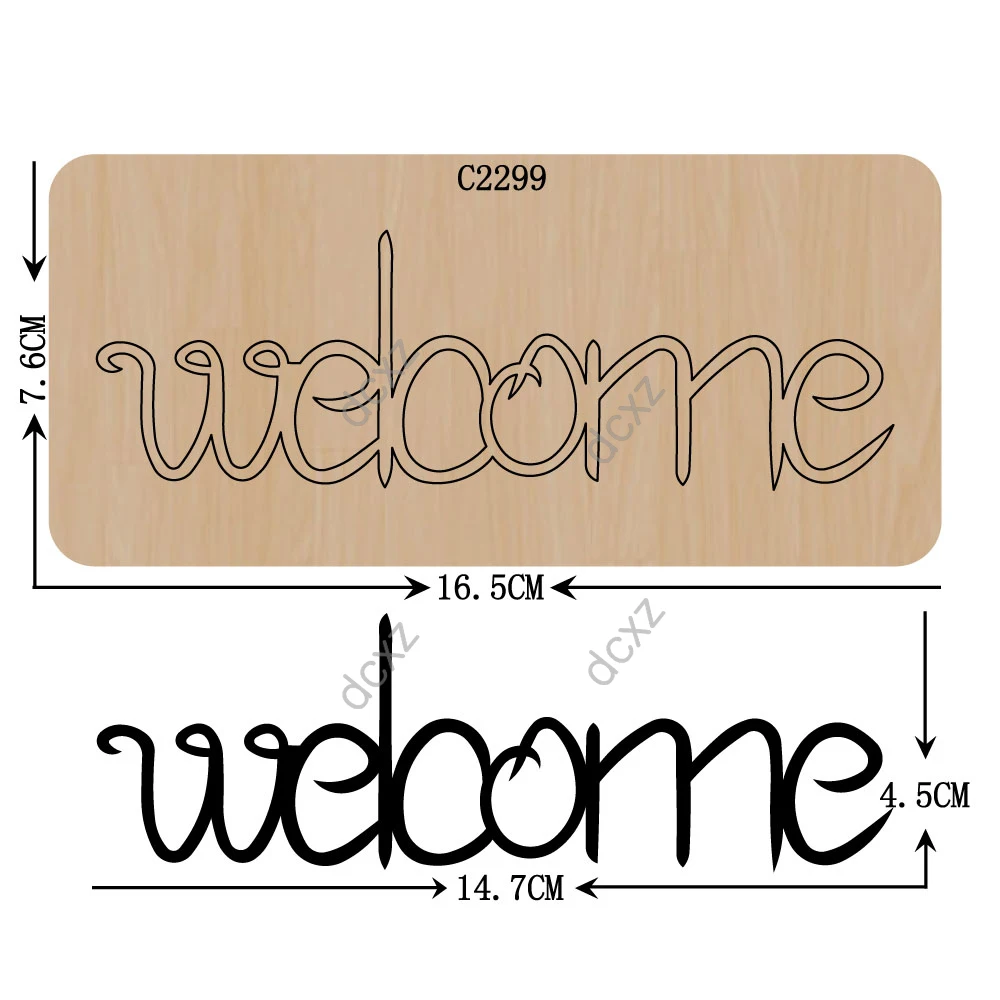Новый Добро пожаловать деревянные штампы Скрапбукинг C 2299 режущие для обычных