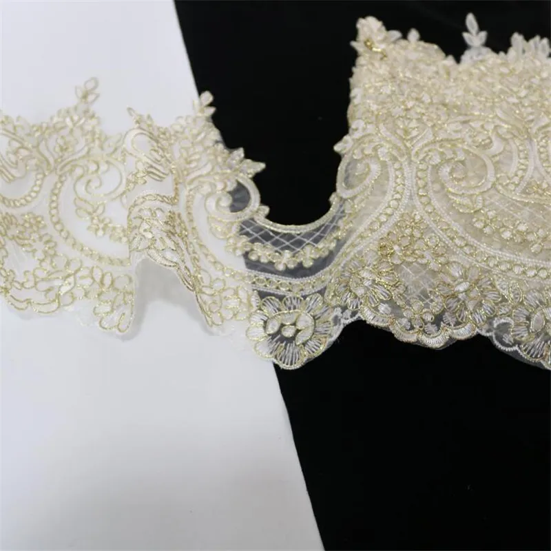 Нежный 1Yd светильник золотой кординг ткань цветок Venise Венеция сетка аппликация с