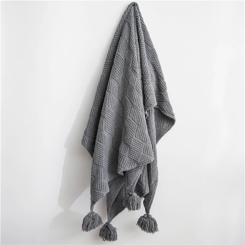 Шенилле нить одеяло с кисточкой пледы для кровати диван домашний текстиль модная